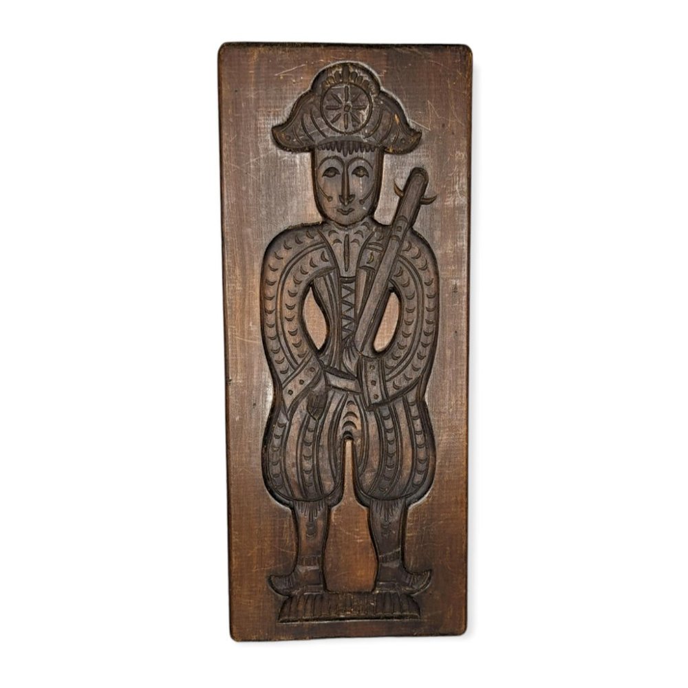 Antique Dutch Ornately Carved Large Wood Speculaas Cookie Mould